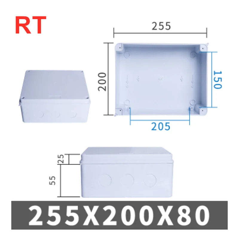 RA RT Wholesale ABS Plastic IP65 IP55 Waterproof Junction Box DIY Outdoor Electrical Connection Box Cable Branch Box