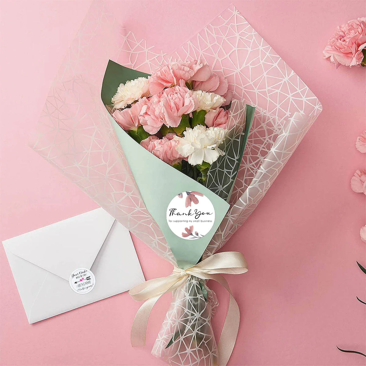 500pcs 1.5 Inch "Thank You For Your Order" Kraft Paper Sticker  Envelope Seal Label For DIY Biscuit / Candy Packaging Sticker