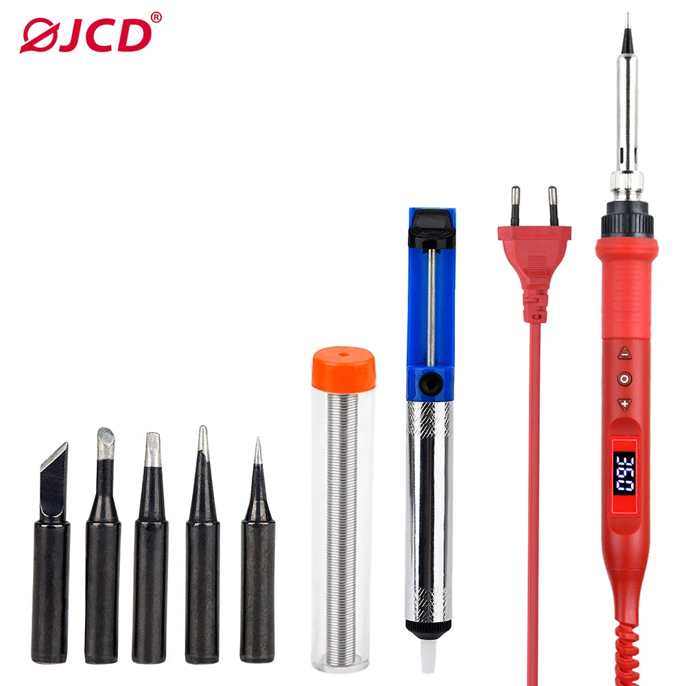 100W Digital Electric Soldering Iron Kit Set 110V/220V Temperature Adjustable Welding Tool Ceramic Heater Soldering Tips Rework