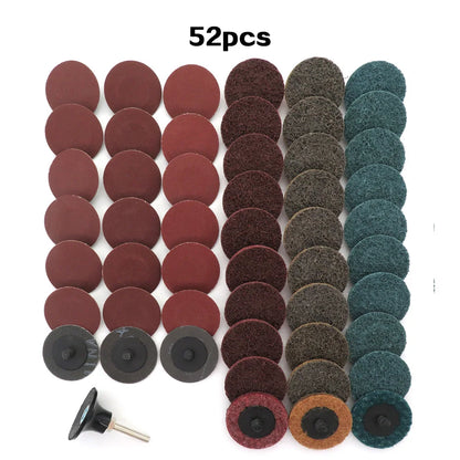 35/46/52PCS 2"Abrasive Disc Sanding Discs Roll Lock Surface Conditioning Discs R-Type Quick Change Disc with1 Disc Pad Holder