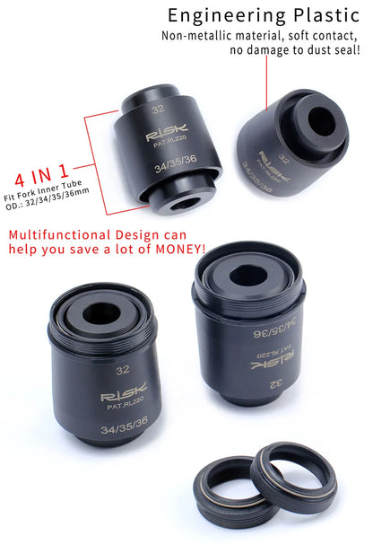 RISK Mountain Bike Suspension Front Fork Dust Seal Oil Sponge Ring 32 34 mm 35mm 36mm MTB Bicycle Fork Inner Tube Dust Seal Tool