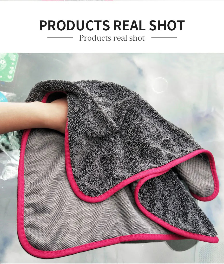 40x40/40x60/60x90CM Microfiber Towels 600GSM Ultra-Thick Car Washing Towel Auto Extra Soft Rag Car Care Cleaning Drying Cloth