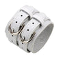 KOTik 2024 New Fashion Genuine Leather Wide Cuff Bangles Punk Vintage Three Layers Wide Black Brown Men Jewelry Bracelets