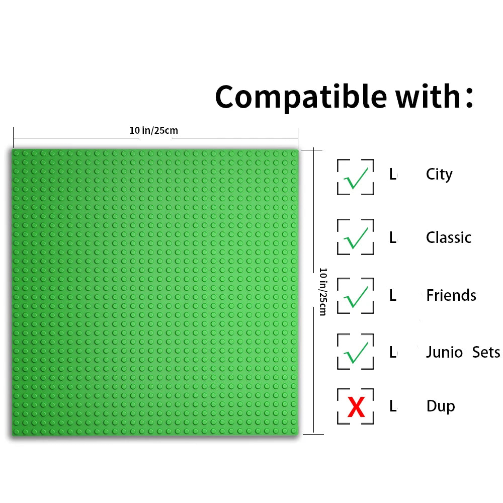 2PCS Classic Baseplates 32x32 16x32 Dots Base Plate MOC Blocks Plastic Building Bricks Assembly Compatible Brand City Friends