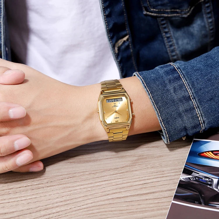 SKMEI Fashion Sport 3Time Chrono Digital Electronic Wristwatch For Men Women Double Display Waterproof Chrono Watch Reloj Hombre