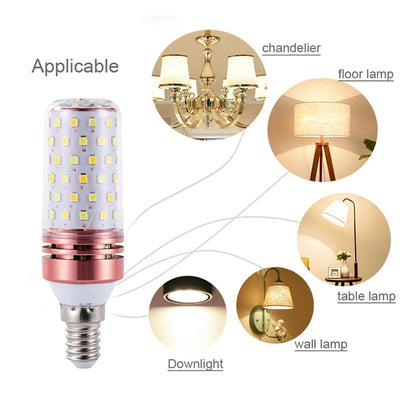 1Pcs/lot E27 E14 LED Lamp light SMD 2835 12W 16W 60LEDS 80LEDS lamps lights 220V Bulbs LED Corn Candle bulb 2 Color Temperatures