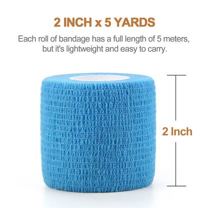 24 Pieces Self Adhesive Bandage Wrap Breathable Vet Wrap Cohesive Bandage First Aid for Pets Athletic Elastic Self Adherent Wrap