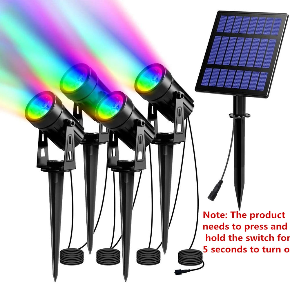 Solar Powered Spotlight IP65 Solar LED Light Outdoor Landscape Yard Garden Tree Separately Lamp Aluminum Anti Rust Solar Lamp