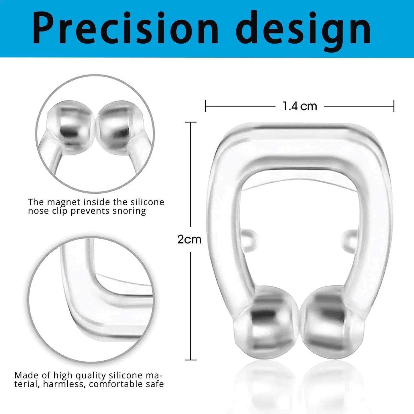 4Pcs Silicone Magnetic Stop Snoring Device Professional Sleeping Aid Relieve Anti Snore Clip Latest
