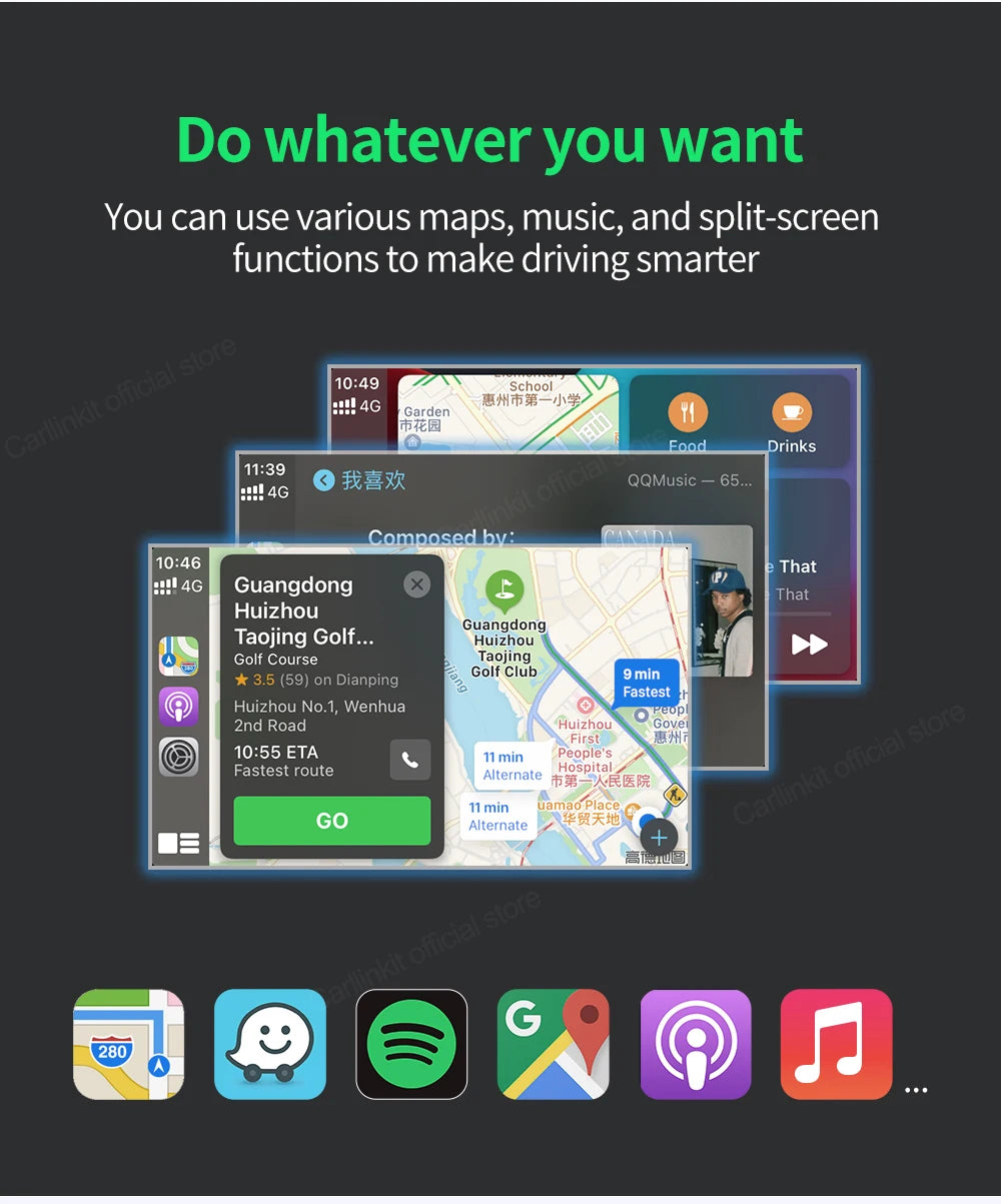 CarlinKit USB Wired/Wireless CarPlay Adapter Wireless Android Auto AI Box Mirrorlink Bluetooth Auto Connect For Android Car Radio For Youtube Netflix Google Map Android Aftermarket Car Screen