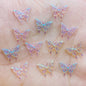 100Pcs New Cute Mini Shiny Little Butterfly Resin Figurine Crafts Flatback Cabochon Ornament Jewelry Making Hairwear Accessories