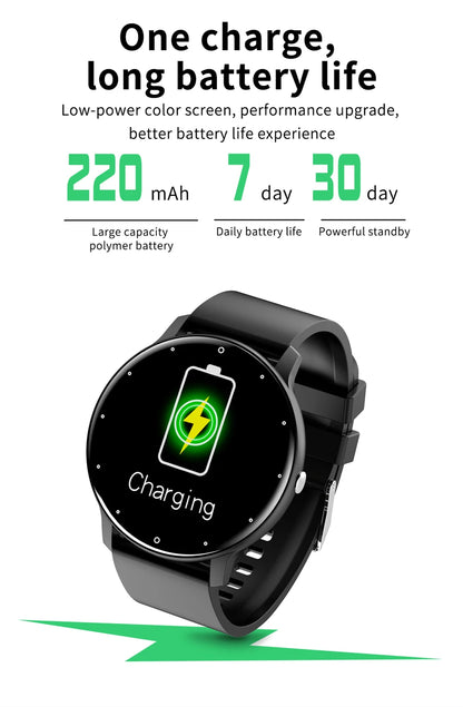 LIGE 2025 Nowy inteligentny zegarek męski, pełnoekranowy dotykowy sportowy zegarek fitness, wodoodporny IP67 Bluetooth dla Androida i iOS smartwatch Mężczyźni+pudełko