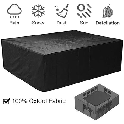 75 Sizes  Furniture Waterproof  Cover For Rattan Table Cube Chair Sofa  Rain Garden Patio Protective Cover Black and Silver