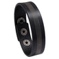 KOTik 2024 New Fashion Genuine Leather Wide Cuff Bangles Punk Vintage Three Layers Wide Black Brown Men Jewelry Bracelets