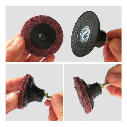 35/46/52PCS 2"Abrasive Disc Sanding Discs Roll Lock Surface Conditioning Discs R-Type Quick Change Disc with1 Disc Pad Holder