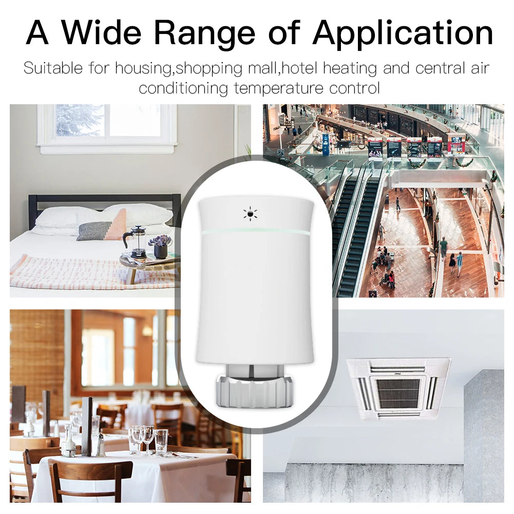 MOES TRV ZigBee 3.0 Tuya New Radiator Actuator Valve Smart Programmable Thermostat Temperature Heater Alexa Voice Control