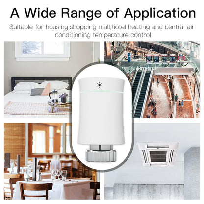 MOES TRV ZigBee 3.0 Tuya New Radiator Actuator Valve Smart Programmable Thermostat Temperature Heater Alexa Voice Control