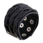 KOTik 2024 New Fashion Genuine Leather Wide Cuff Bangles Punk Vintage Three Layers Wide Black Brown Men Jewelry Bracelets