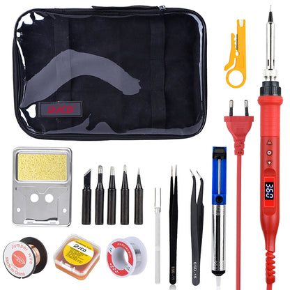 100W Digital Electric Soldering Iron Kit Set 110V/220V Temperature Adjustable Welding Tool Ceramic Heater Soldering Tips Rework