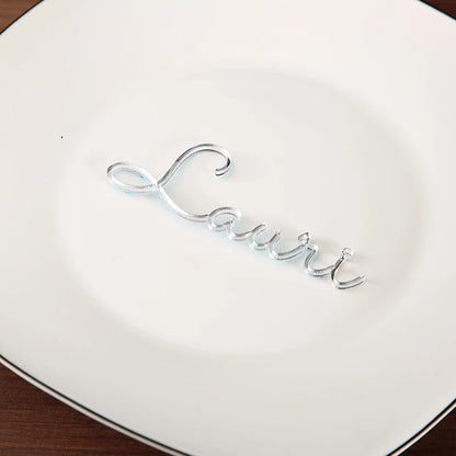 Personalized wedding place table cards Laser cut names Guest names Weddings place card name signs Place settings Bride and Groom