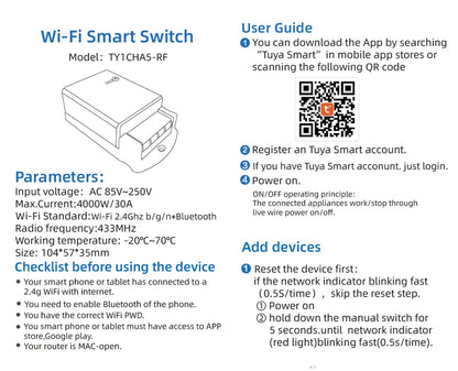 ZIGBEE/WiFi Smart Switch 30A 6600W/4000W Relay Module AC DC7-32V 85-250V Timer Home Automation Alexa Works with Tuya Smartlife