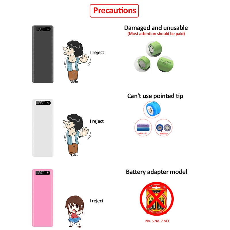 Welding Free 10*18650 Battery Storage Box 2 USB Power Bank Case 5/12V DIY Shell 18650 Battery Holder Case PD QC 3.0 Quick Charge