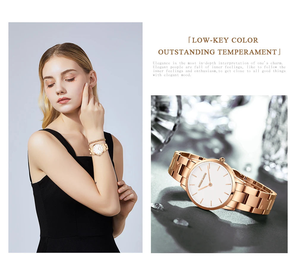2021 New Watch Women Watches Set Top Brand Luxury Gold Waterproof Quartz Wrist watch ladies Clock Fashion Simple Women Relogio