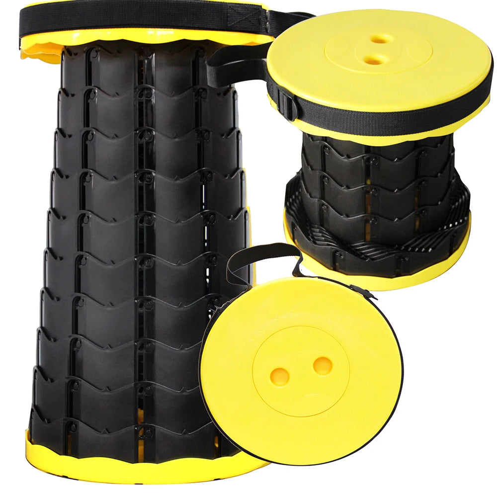 Portable Folding Telescopic Stool Lightweight Plastic Subway Queuing Chair Outdoor Camping Chair Fishing Seat