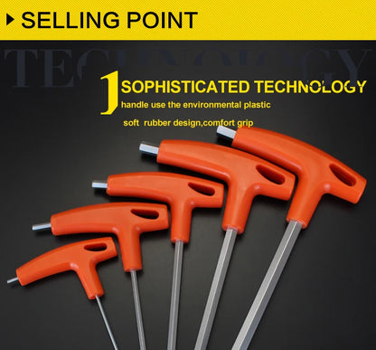 2/2.5/3/4/5/6/8/10mm Flat/Ball Head Hex Key Allen Wrench Hand Tool T-Handle Hex Key Wrench Ball End Allen Hex Key Wrench Spanner
