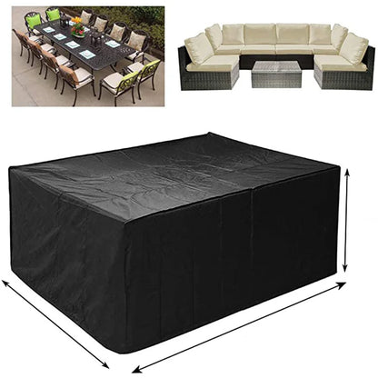 75 Sizes  Furniture Waterproof  Cover For Rattan Table Cube Chair Sofa  Rain Garden Patio Protective Cover Black and Silver