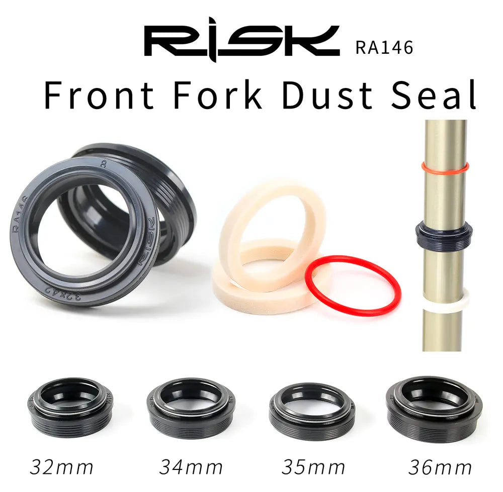 RISK Mountain Bike Suspension Front Fork Dust Seal Oil Sponge Ring 32 34 mm 35mm 36mm MTB Bicycle Fork Inner Tube Dust Seal Tool