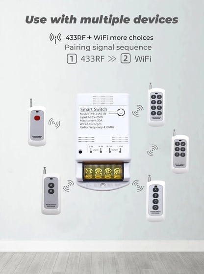 ZIGBEE/WiFi Smart Switch 30A 6600W/4000W Relay Module AC DC7-32V 85-250V Timer Home Automation Alexa Works with Tuya Smartlife