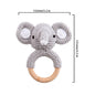 Baby Crochet Animal Rattle Wooden Toys for Children BPA Free Wood Rattle Baby Teether Stroller Game Educational Toy Newborn Gift