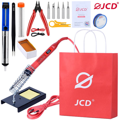 100W Digital Electric Soldering Iron Kit Set 110V/220V Temperature Adjustable Welding Tool Ceramic Heater Soldering Tips Rework