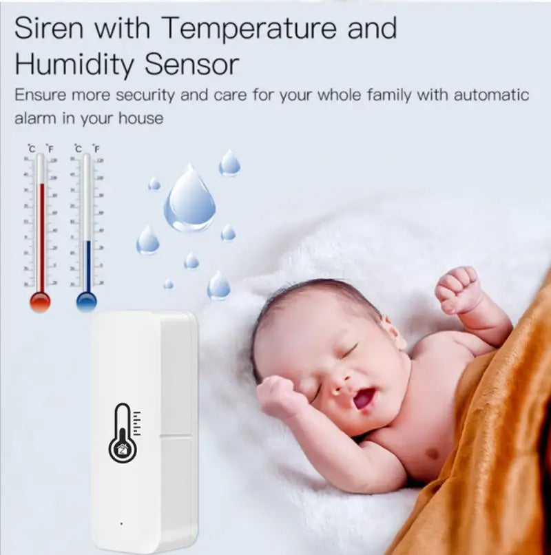 AUBESS Tuya Smart ZigBee 3.0 Smart Temperature And Humidity Sensor Monitoring Reminder Via Alexa Google Home ZigBee Gateway