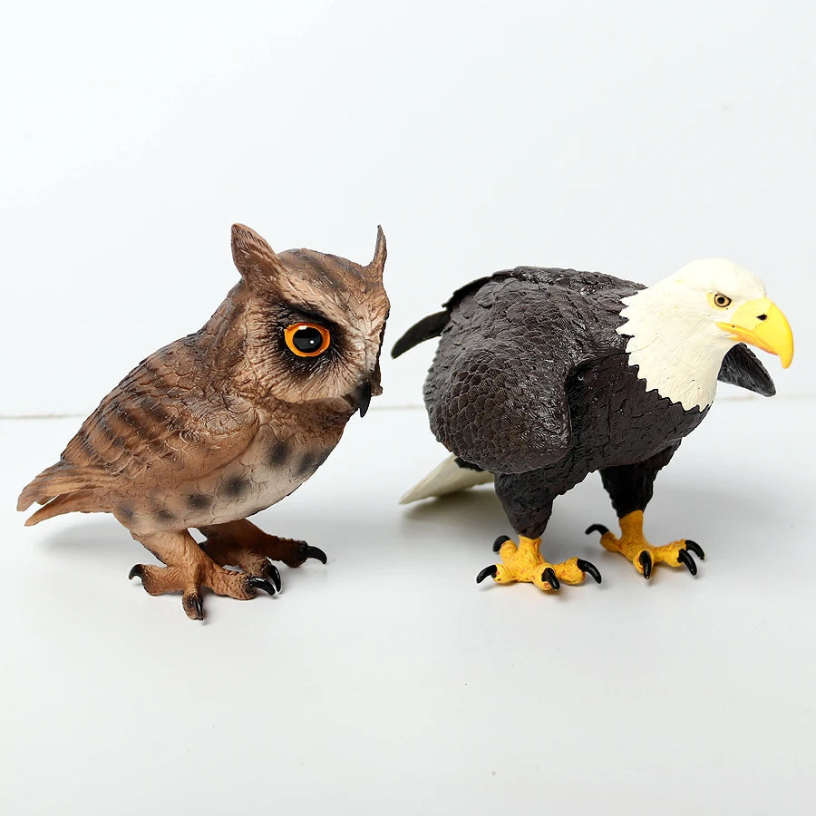 Simulated Bald Eagle Owl pelican Parrot Swan Birds Hand Painted Model Toy Figurine for Kids' Collection Science Educational Toys
