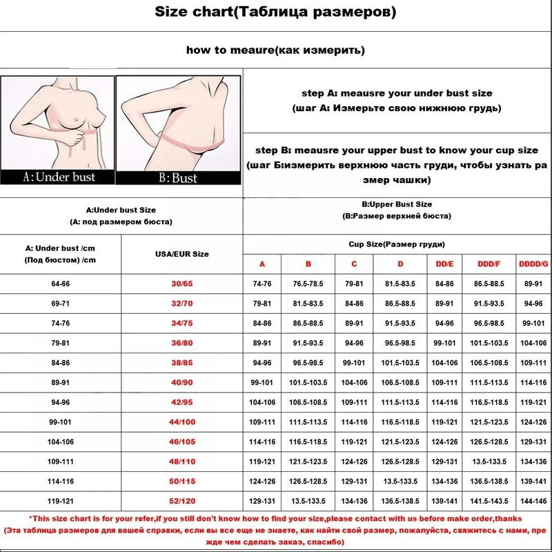 DaiNaFang New Sexy Women Bras Set Push Up Underwear 34/75 36/80 38/85 40/90 42/95 ABCDE Cup Plus Size Lace Lady Lingerie