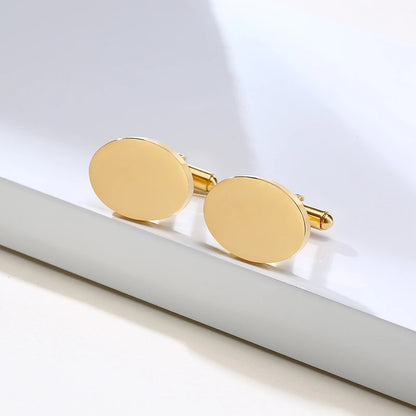 Vnox Customized Engrave Men's Cufflinks Geometric Stainless Steel Metal Cuff Links Personalized Gents Sleeve Nail Gift for Him