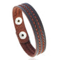 KOTik 2024 New Fashion Genuine Leather Wide Cuff Bangles Punk Vintage Three Layers Wide Black Brown Men Jewelry Bracelets
