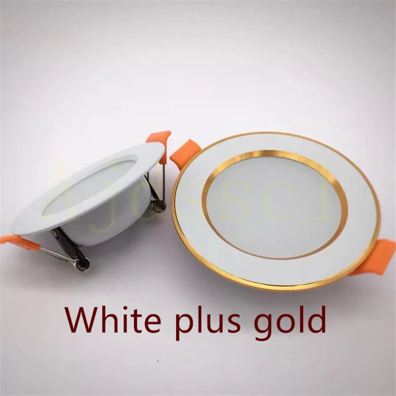 LED Downlight  10PCS Dimmable  220V 3-color dimming LED downlight  5W 7W 9W 12W 15W Recessed in LED Ceiling Downlight Light Lamp