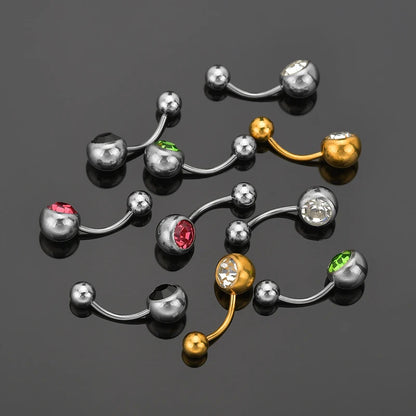 Letdiffery Custom White Stones Name Belly Button Rings Personalized Women Ring Stainless Steel Charming Body Piercing Jewelry