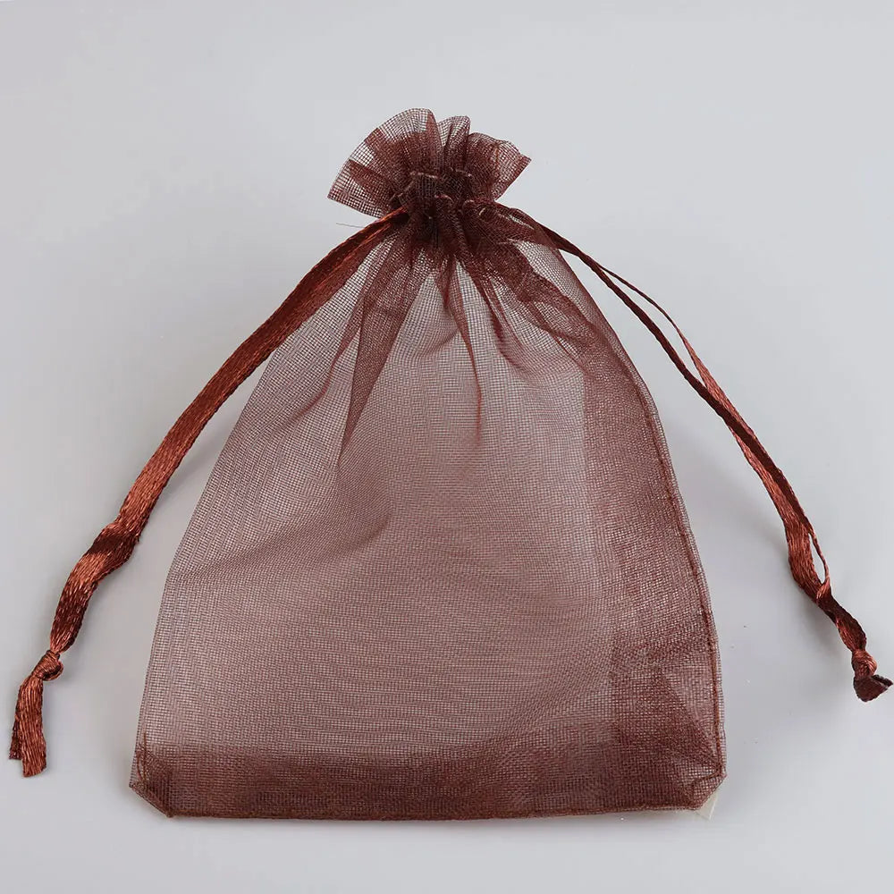 50/100pcs Colorful Organza Gift Bag 5x7 7x9 9x12 10x15 13x18cm Party Wedding Favors Candy Jewelry Packaging Drawstring pouches