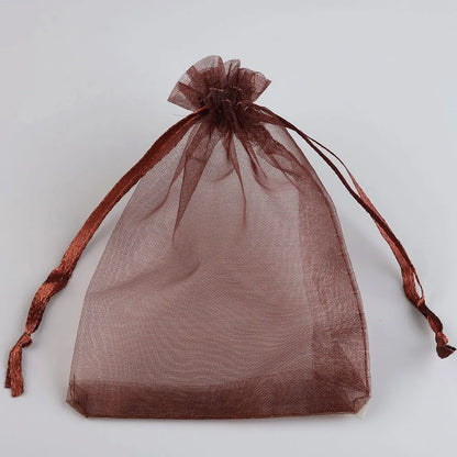 50/100pcs Colorful Organza Gift Bag 5x7 7x9 9x12 10x15 13x18cm Party Wedding Favors Candy Jewelry Packaging Drawstring pouches