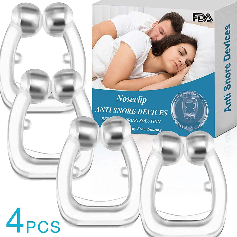 4Pcs Silicone Magnetic Stop Snoring Device Professional Sleeping Aid Relieve Anti Snore Clip Latest
