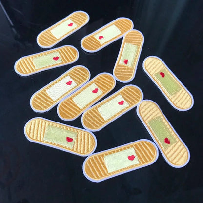 1 Piece Cross Bandage Embroidery Repair Patches Bag Jacket Jeans Cartoon Iron On Parch for Clothes Small Glue Sticker