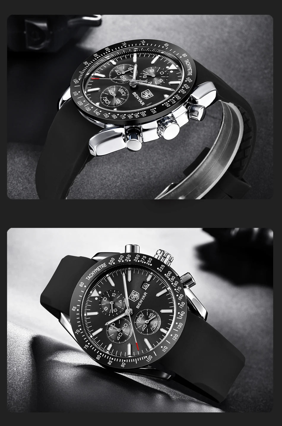 Men Watch BENYAR Top Brand Luxury Full Steel Business Quartz Watch Men Casual Waterproof Sports Watches Clock Relogio Masculino