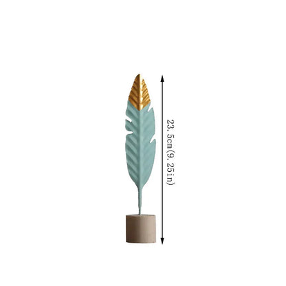 Modern Feather Wooden Decorations Simple Miniature Figurines for Living Room Table Office Home Decoration Accessories