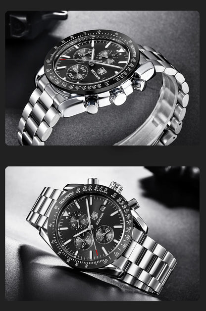 Men Watch BENYAR Top Brand Luxury Full Steel Business Quartz Watch Men Casual Waterproof Sports Watches Clock Relogio Masculino
