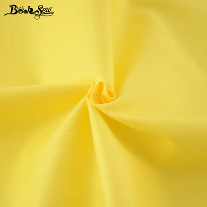 Booksew solid Yellow Color 100%Cotton baby Fabric for dolls Twill Textile DIY patchwork Sewing Material Cloth Telas De Algodon