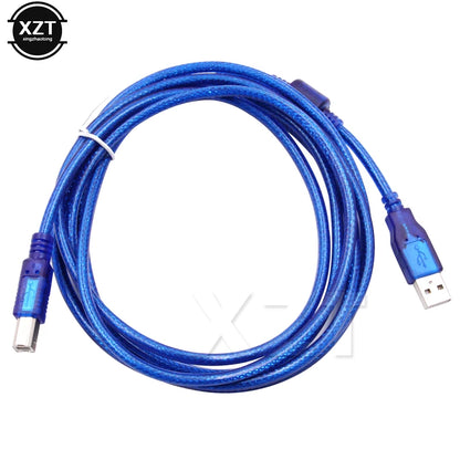 Gorąca Wyprzedaż Kabel do Drukarki USB 2.0 Typ A Męski na Typ B Męski Podwójnie Ekranowany Wysoka Prędkość Przezroczysty Niebieski o długościach 0.3m, 1.5m, 3m, 5m (około)